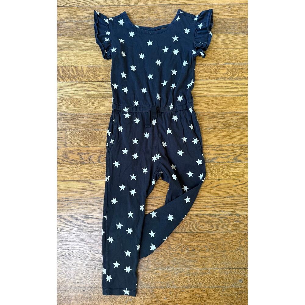 Tea Collection Girls' Black Star Print Pants Romper Size 5